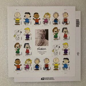 2022 US Charles M. Schulz Peanuts Charlie Brown Sheet of 1000 Forever Stamps